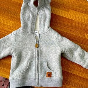 Simple Joys by Carter’s- Sherpa Hooded Sweatshirt- 12M Grey